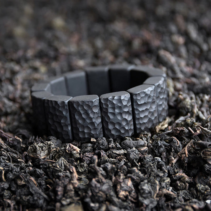 Buddha Stones Vintage Ebony Wood Texture Peace Couple Bracelet - image 2