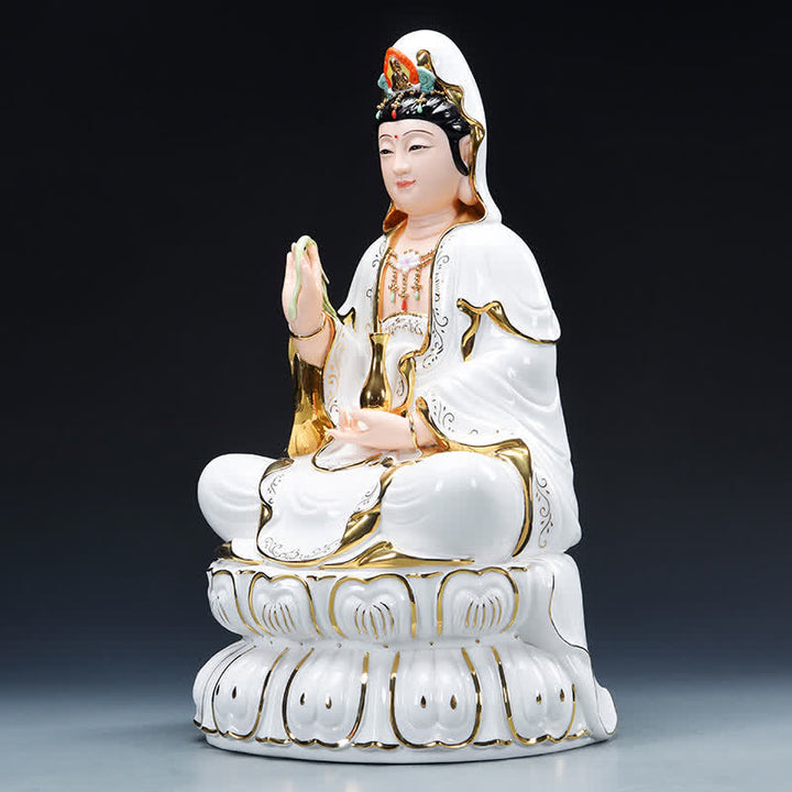 Buddha Stones Chenrezig Bodhisattva Avalokitesvara Success Ceramic Statue Home Decoration - image 4