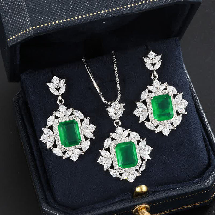 Buddha Stones Emerald Crystal Red Corundum Confidence Courage Ring Earrings Necklace Pendant - image 0