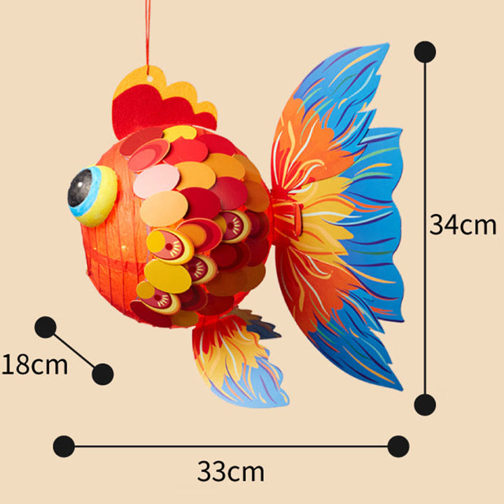 Buddha Stones DIY Good Luck Koi Fish Paper Lantern Lamp Mid-Autumn Festival Child Kids Lantern Decoration - image 18