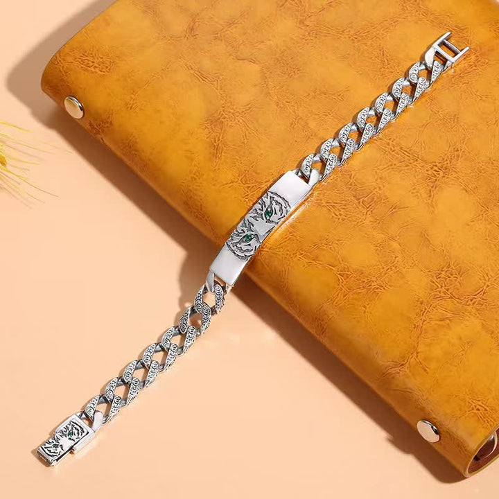 Buddha Stones Tiger Copper Luck Cuff Chain Bracelet - image 5