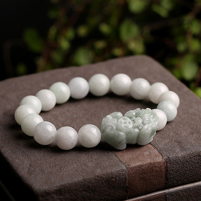 Buddha Stones Fengshui Wealth Prosperity Jade PiXiu Luck Bracelet - image 2