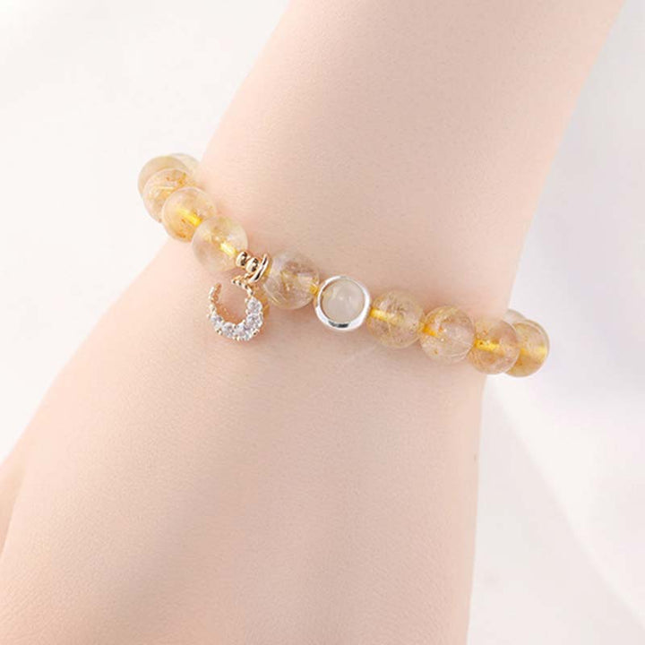 Citrine Luck Protection Moon Charm Bracelet - image 2