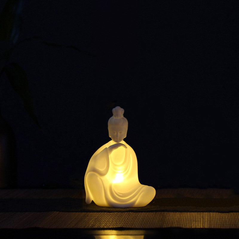Buddha Avalokitesvara Ksitigarbha Bodhisattva Blessing Ceramic LED Decoration - Avalokitesvara - image 9