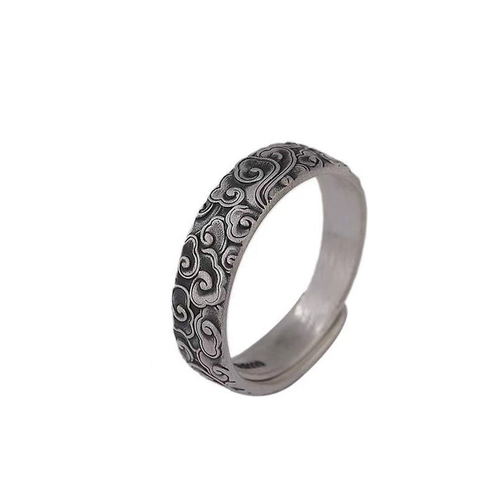 Buddha Stones Vintage Auspicious Clouds Pattern Luck Ring - image 7