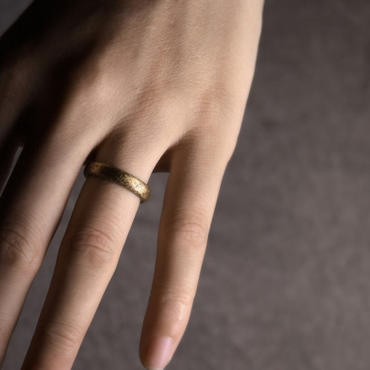 Buddha Stones Tibetan Vintage Texture Design Copper Luck Couple Ring - image 11