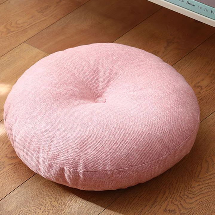 Buddha Stones Lotus Simple Pattern Linen Meditation Seat Cushion Home Living Room Decoration - Detachable - 40cm*10cm - Pink - image 20