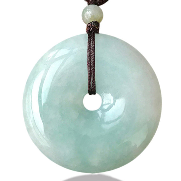 Buddha Stones Round Jade String Luck Necklace Pendant - image 6