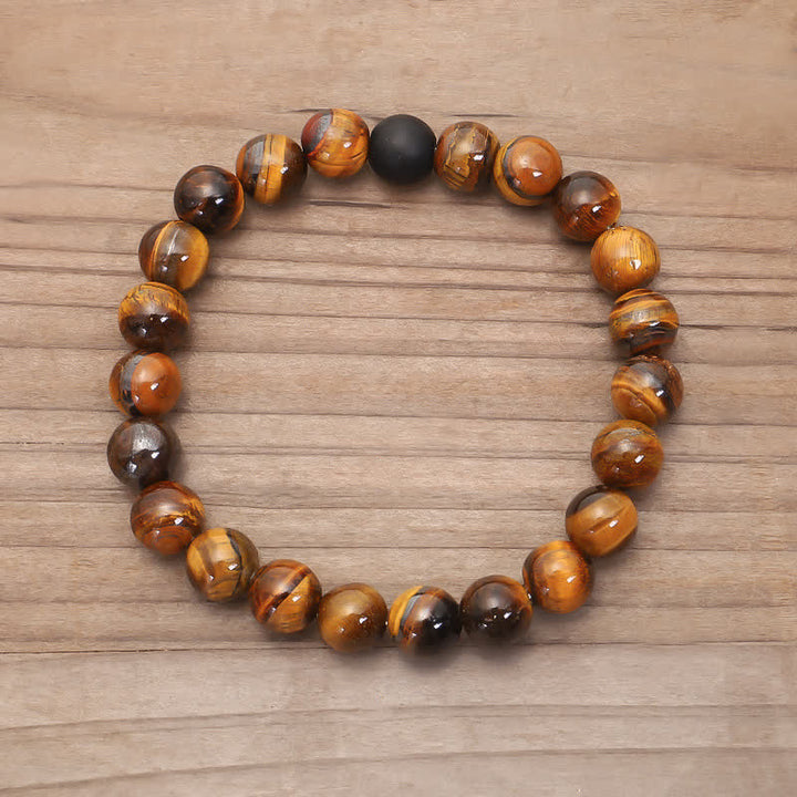Buddha Stones 108 Beads Mala Tiger Eye Protection Tassel Bracelet - image 4