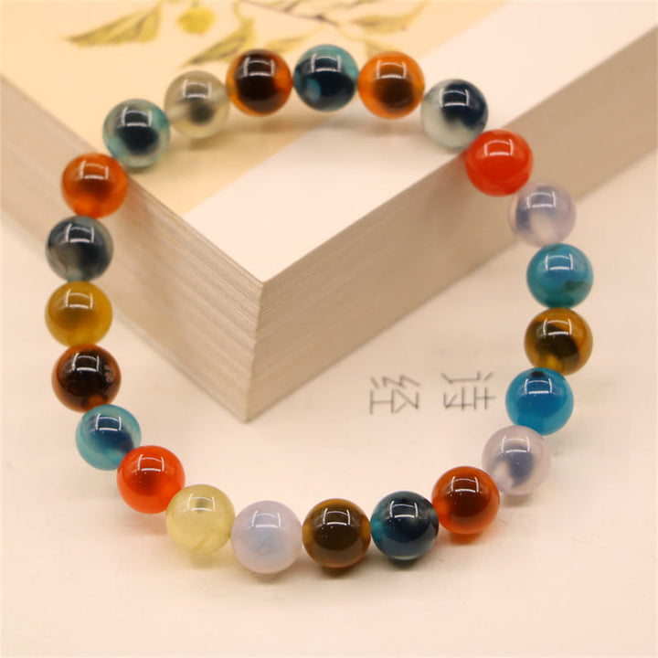 Buddha Stones Colorful Candy Agate Healing Strength Bead Bracelet - Candy Agate(Strength♥Confidence) - image 0