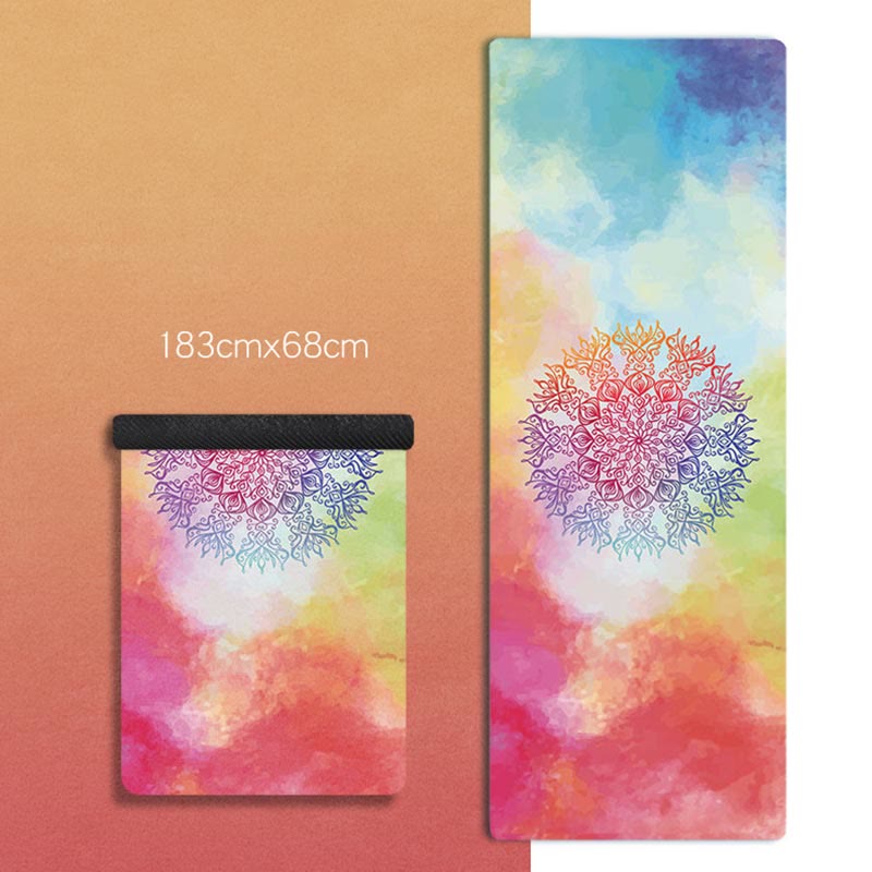 Buddha Stones Tibetan Mandala Elephant Lotus Koi Fish Mindful Natural Rubber Yoga Mat Decoration - Gradient Mandala - image 15