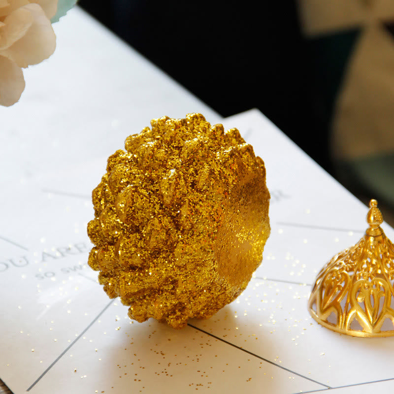 Gold Pine Cone Pattern Spiritual Rituals Mini Incense Burner Home Tabletop Decor - image 9