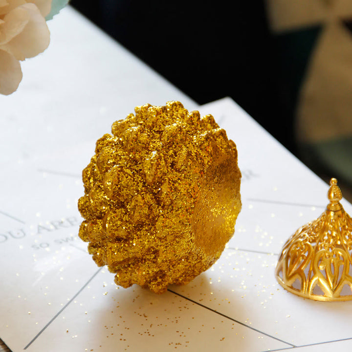Gold Pine Cone Pattern Spiritual Rituals Mini Incense Burner Home Tabletop Decor - image 9