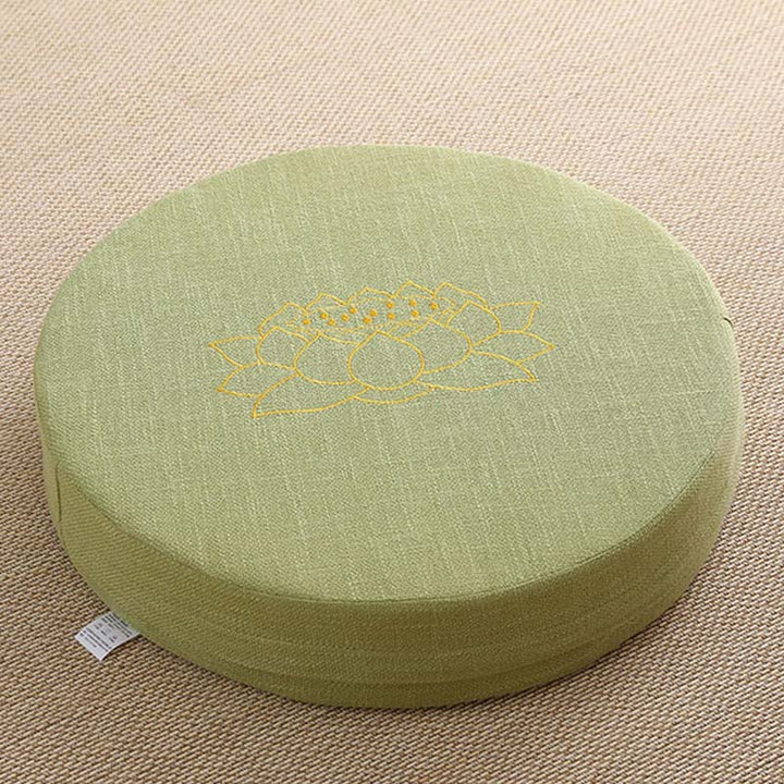 Buddha Stones Lotus Embroidery Cotton Linen Meditation Seat Cushion - Soft - 40cm*10cm - LightGreen - image 21