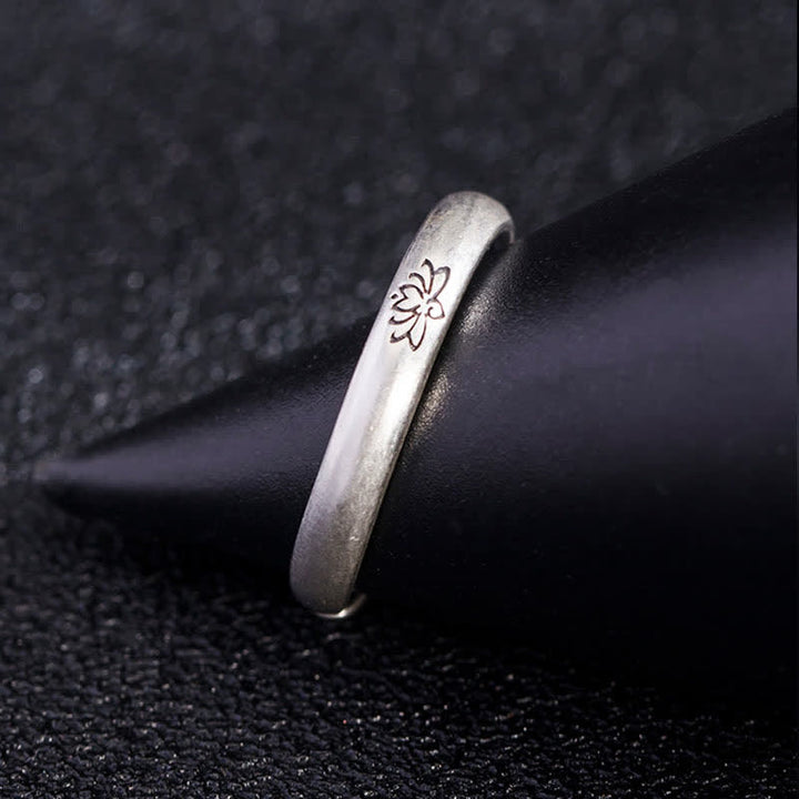 Buddha Stones 925 Sterling Silver Lotus Flower Enlightenment Ring - image 4