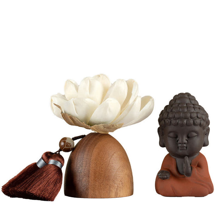 Black Peach Wood Buddha Flower Calm Cure Decorations - image 4