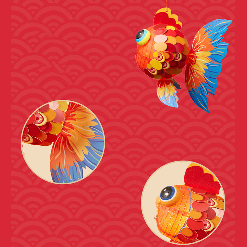 Buddha Stones DIY Good Luck Koi Fish Paper Lantern Lamp Mid-Autumn Festival Child Kids Lantern Decoration - image 16