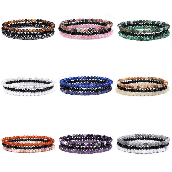 Buddha Stones 3Pcs Natural Crystal Stone Inner Peace Spiritual Bracelet - image 1