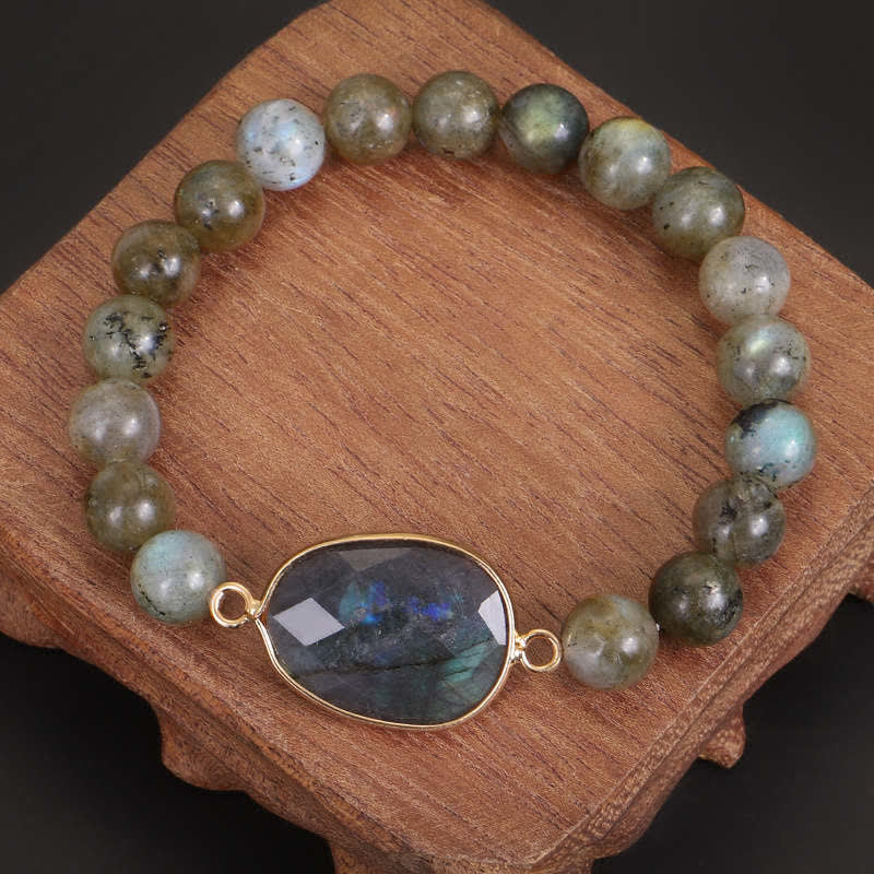 Buddha Stones Natural Labradorite Moonstone Support Healing Beaded Bracelet - Labradorite&Moonstone - image 0