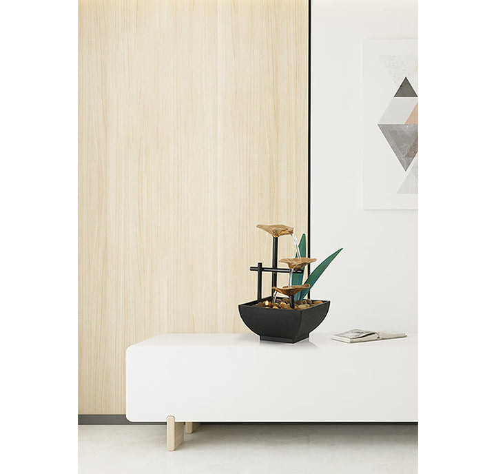 Buddha Stones Three Layers Waterfall Fountain Tabletop Lotus Ornaments With River Rocks Desktop Decoration - image 15