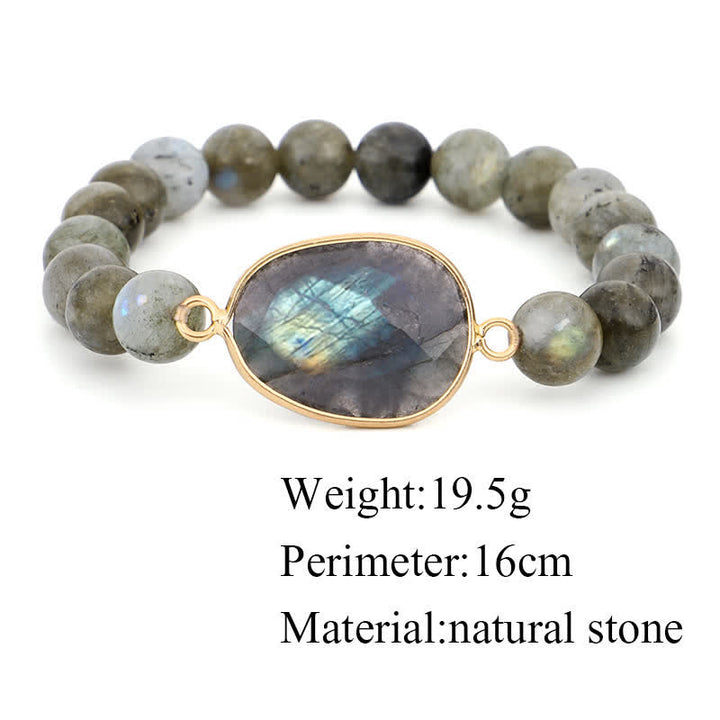 Buddha Stones Natural Labradorite Moonstone Support Healing Beaded Bracelet - image 8