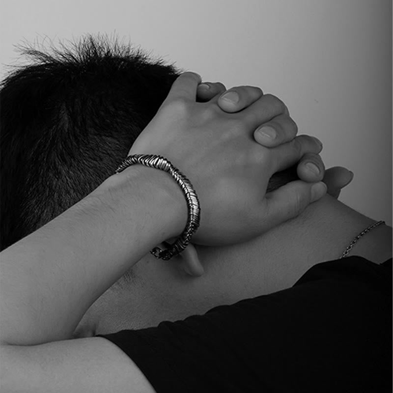 Buddha Stones 925 Sterling Silver Vintage Twisted Design Wealth Healing Chain Bracelet - image 12