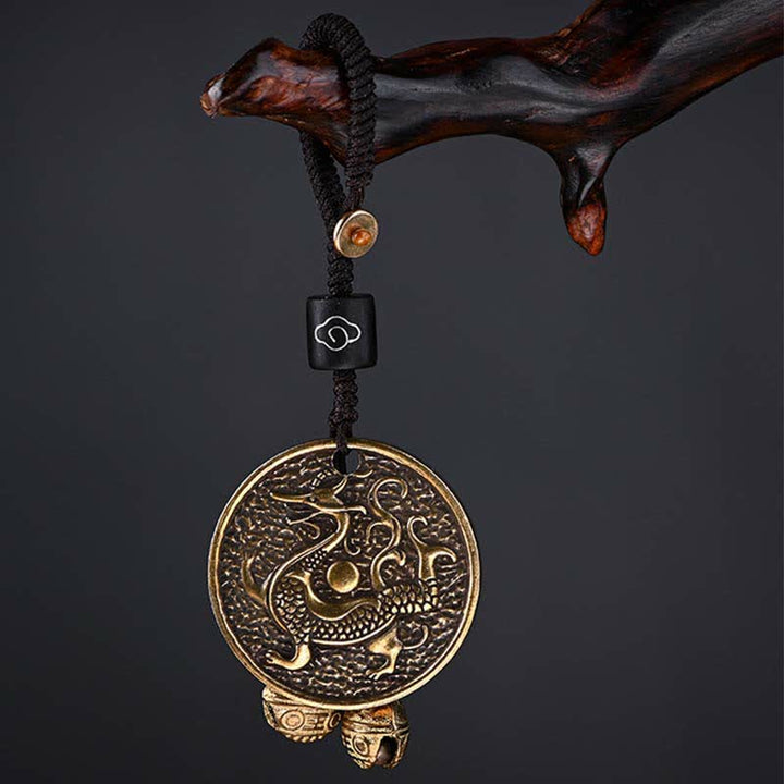 Buddha Stones Four Symbols Azure Dragon White Tiger Vermilion Bird Black Tortoise Key Chain - Azure Dragon - image 0