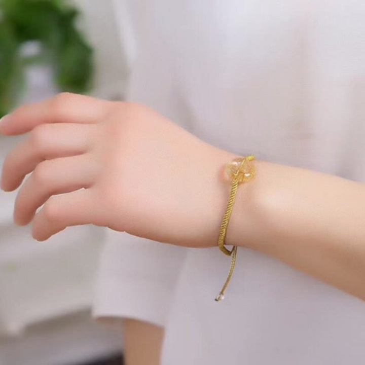 Buddha Stones Round Citrine Peace Buckle Happiness Braided Bracelet - image 5