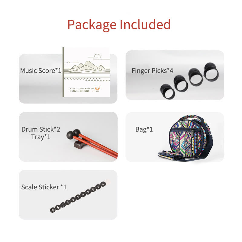 Buddha Stones Steel Tongue Drum Sound Healing Meditation Yoga Drum Kit 8 Note 5 Inch With Carry Bag - image 3