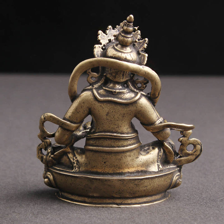 Buddha Stones Yellow Jambhala Bodhisattva Figurine Serenity Copper Statue Decoration - image 2