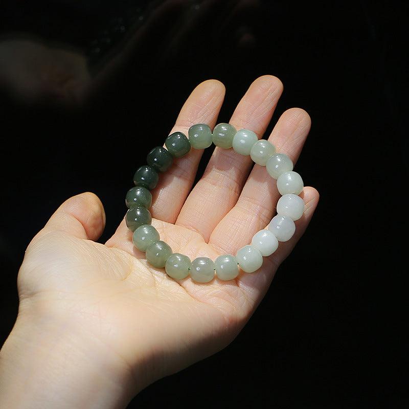 Buddha Stones Gradient Jade Luck Blessing Bracelet - image 2