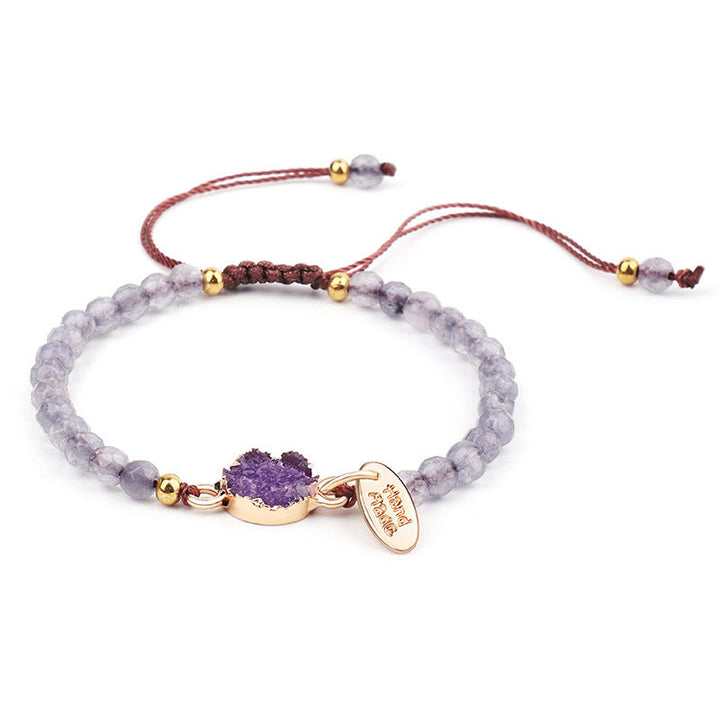 Buddha Stones Natural Crystal Charm Lucky Healing Bracelet - Amethyst - image 2