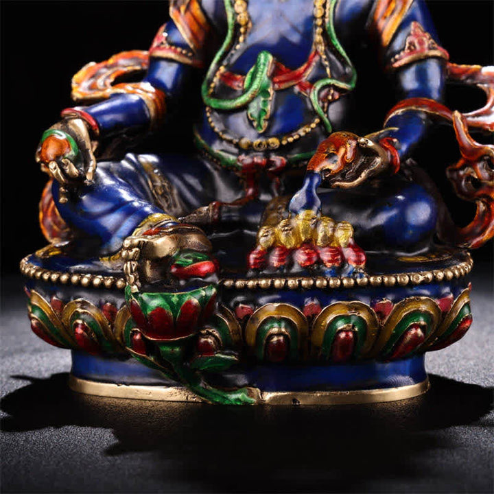 Buddha Stones Yellow Jambhala Bodhisattva Figurine Serenity Copper Statue Home Decoration - image 7