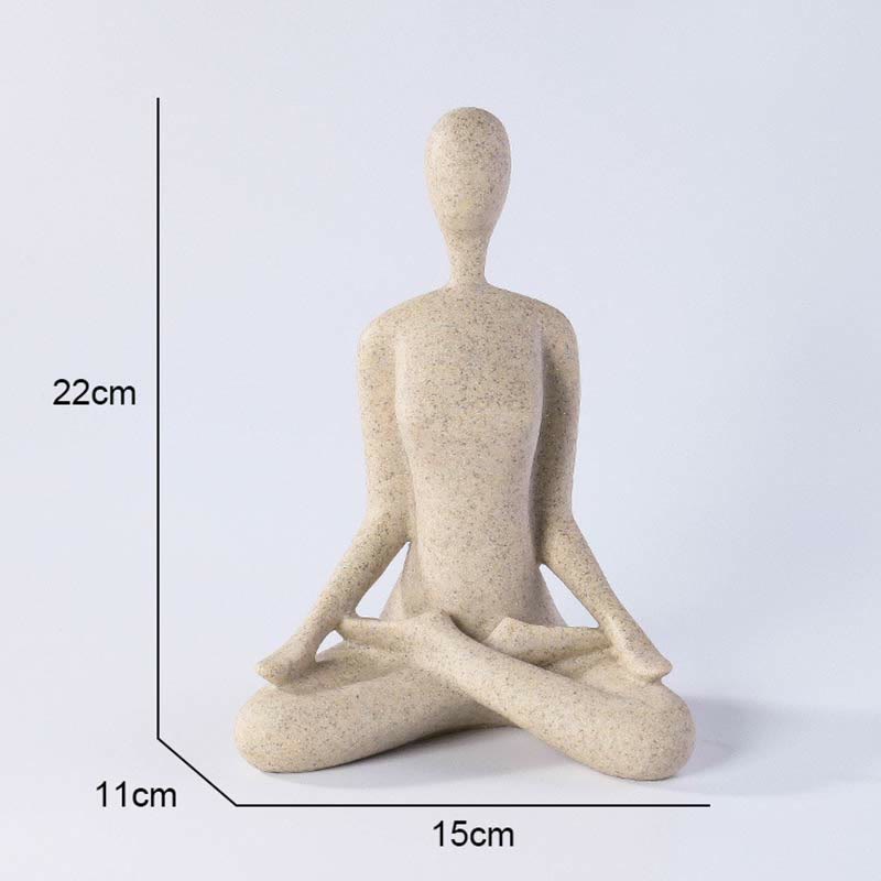Buddha Stones Abstract Yoga Meditating Exercise Resin Spiritual Figurine Sculpture Desk Decoration - Sitting Cross-legged 15*11*22cm - image 11