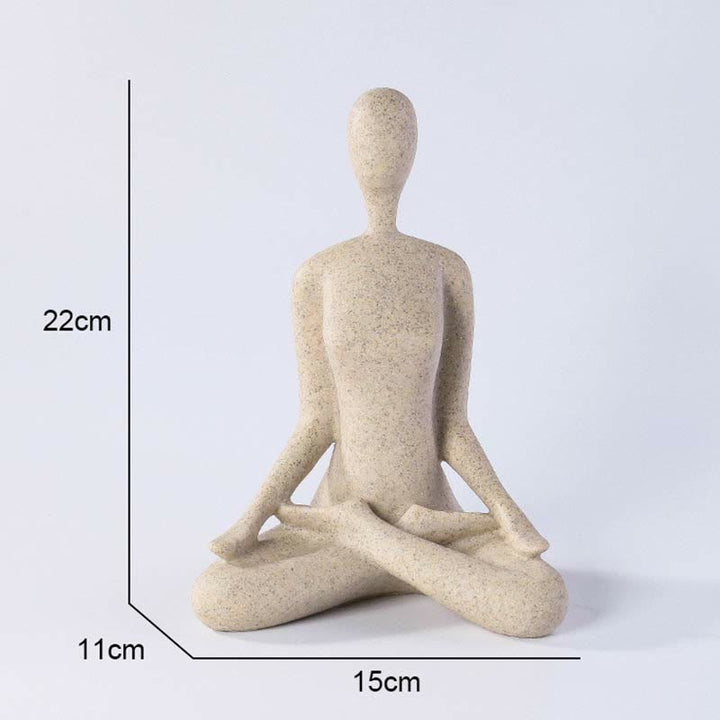 Buddha Stones Abstract Yoga Meditating Exercise Resin Spiritual Figurine Sculpture Desk Decoration - Sitting Cross-legged 15*11*22cm - image 11