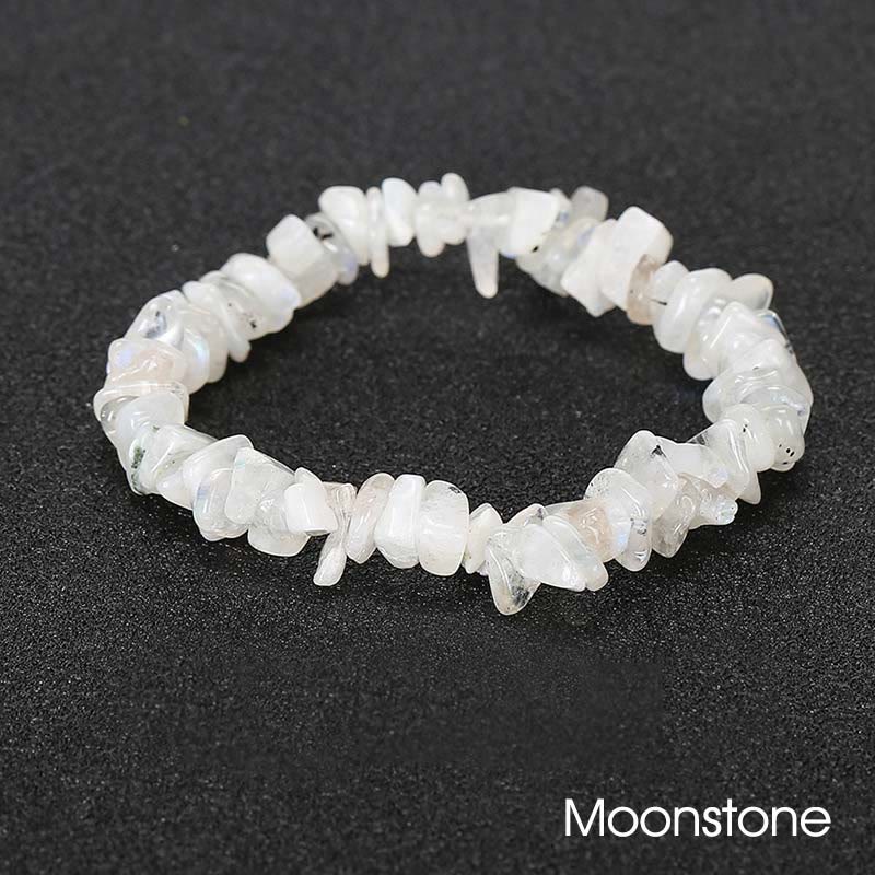 Natural Irregular Shape Crystal Stone Warmth Soothing Bracelet - Moonstone - image 36
