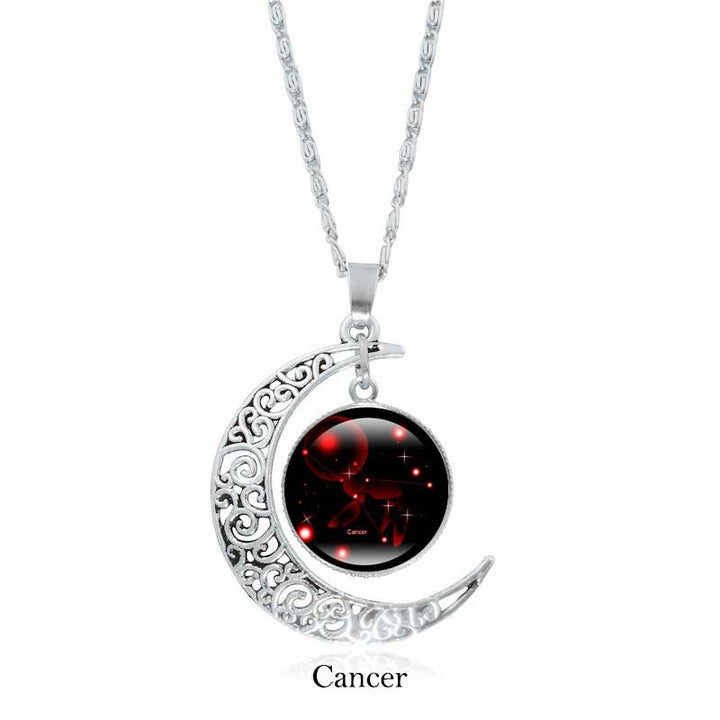 Buddha Stones 12 Constellations of the Zodiac Moon Protection Necklace Chain Pendant - Cancer - image 6