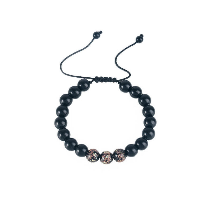 Buddha Stones Black Obsidian Luminous Glowstone Strength Bracelet - image 7