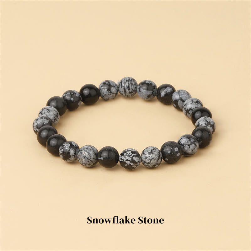 Buddha Stones Natural Stone Quartz Healing Beads Bracelet - 8mm - Snowflake Stone - image 66