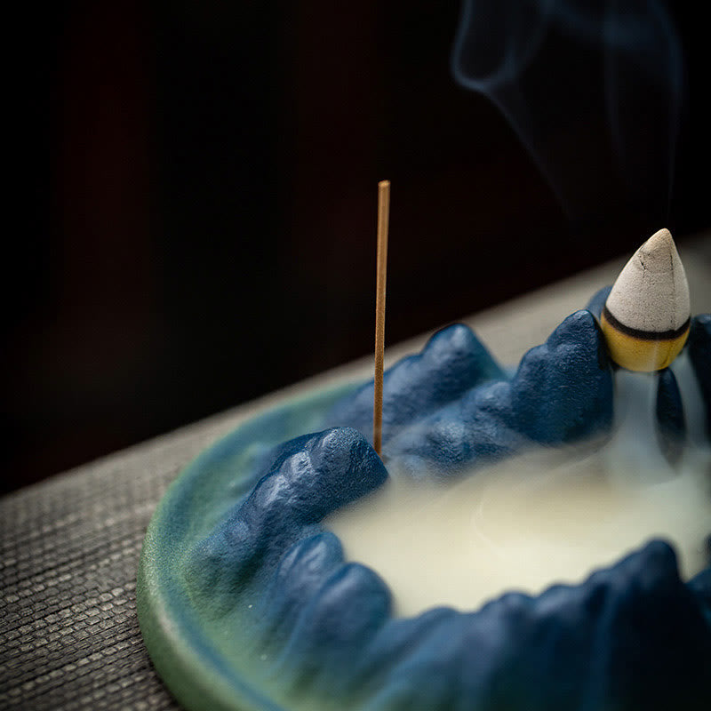 Creative Mountain River Ceramic Healing Backflow Incense Burner - image 16