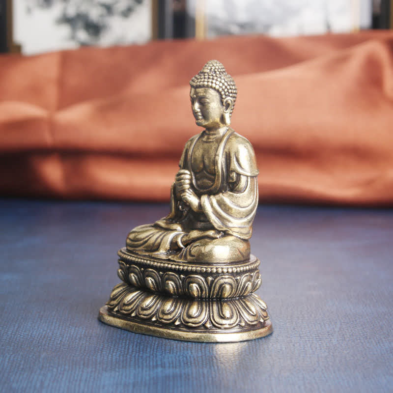 Buddha Stones Tathagata Buddha Serenity Copper Statue Decoration - image 4