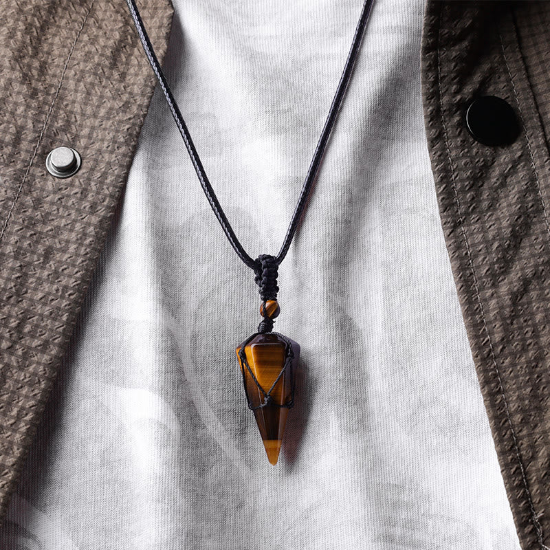 Buddha Stones Natural Stone Pointed Pendant Necklace - image 4