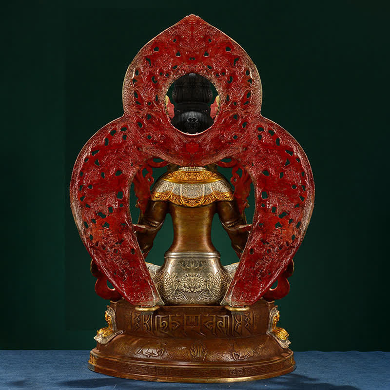 Buddha Stones Bodhisattva Green Tara Hope Copper Statue Decoration - image 6