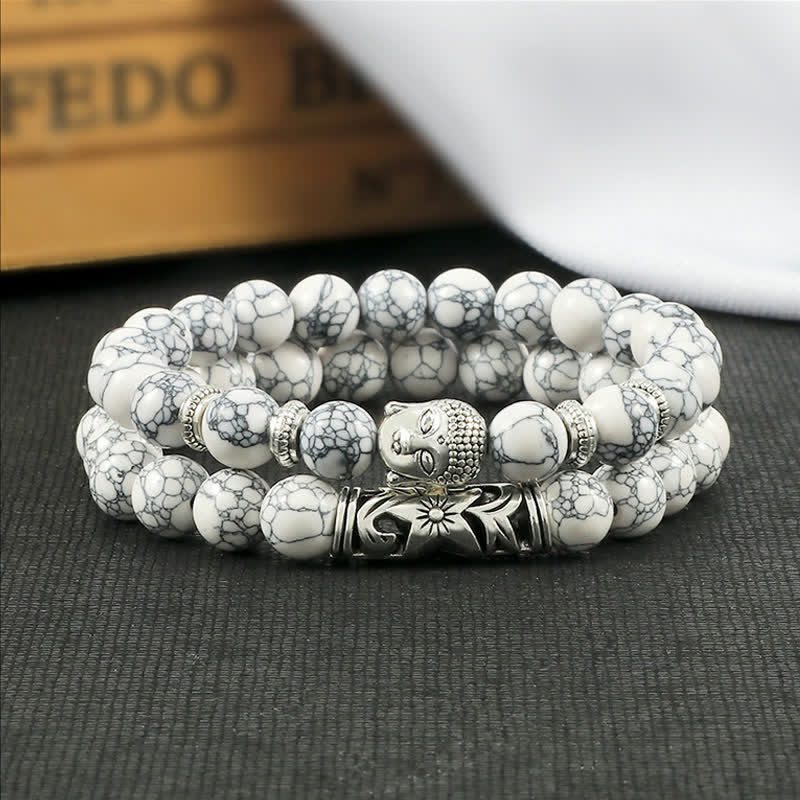 Buddha Stones 2Pcs Natural Crystal Agate Buddha Protection Bracelet - image 18