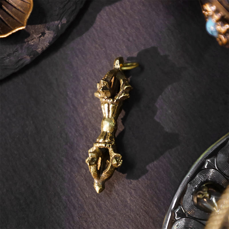 Buddha Stones Nepal Handmade Double Dorje Copper Enlightenment Strength Vajra - 5 Prong Dorje - image 4