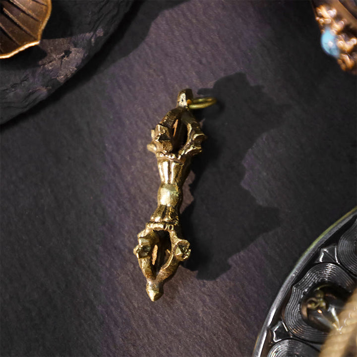 Buddha Stones Nepal Handmade Double Dorje Copper Enlightenment Strength Vajra - 5 Prong Dorje - image 4