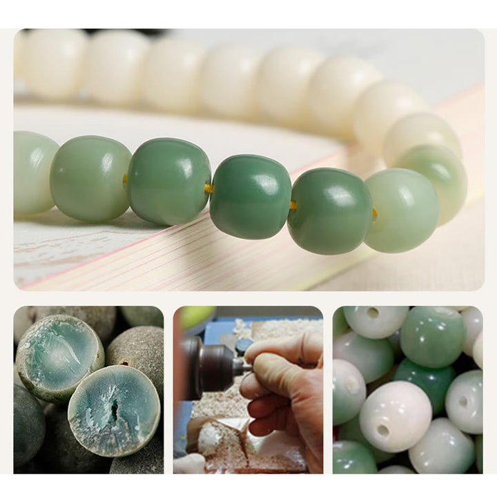 Buddha Stones Natural Gradient Bodhi Seed Fortune Money Bag Lotus Wisdom Tassel Wrist Mala - image 19
