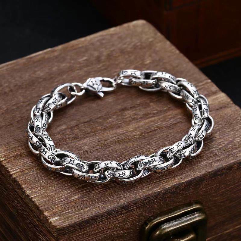 Buddha Stones Tibetan Om Mani Padme Hum Carved Amulet Creativity Bracelet - 22cm - image 0