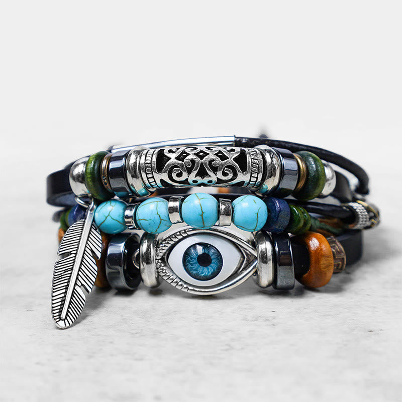 Buddha Stones Tibetan Turquoise Evil Eye Purification Bracelet - image 2