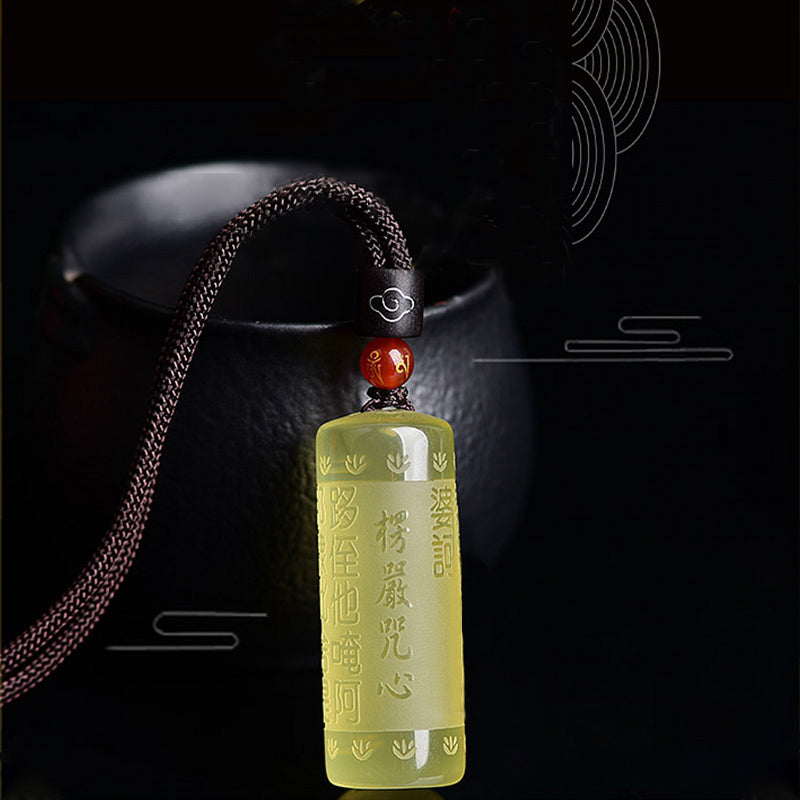 Heart Sutra Citrine Happiness Strength Necklace Pendant - image 4
